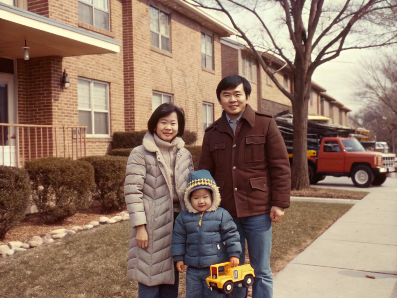 Our first apartment in Houston. That jacket came from the church.